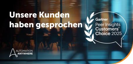 Automation Anywhere von Gartner® Peer Insights™ als „Customers’ Choice“ für IDP-Lösungen ausgezeichnet